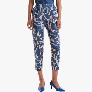 United Colors Of Benetton Blue Patterned Linen Pants